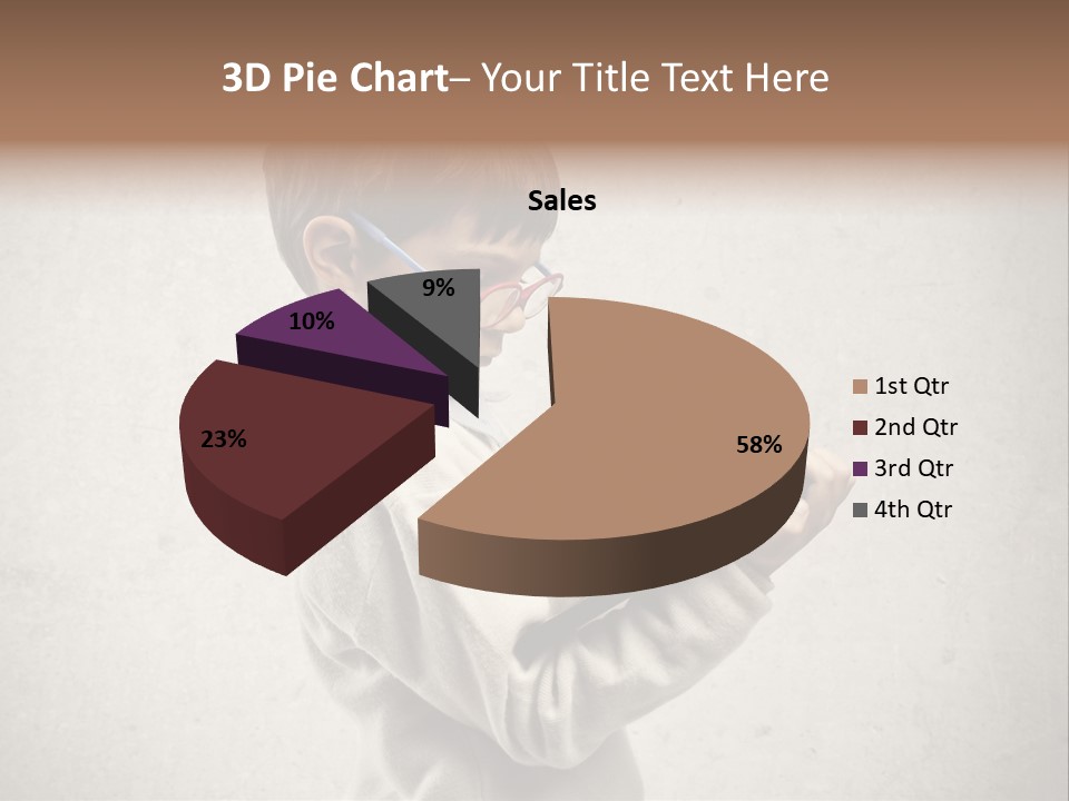 A Young Boy Wearing Glasses Holding A Tablet PowerPoint Template