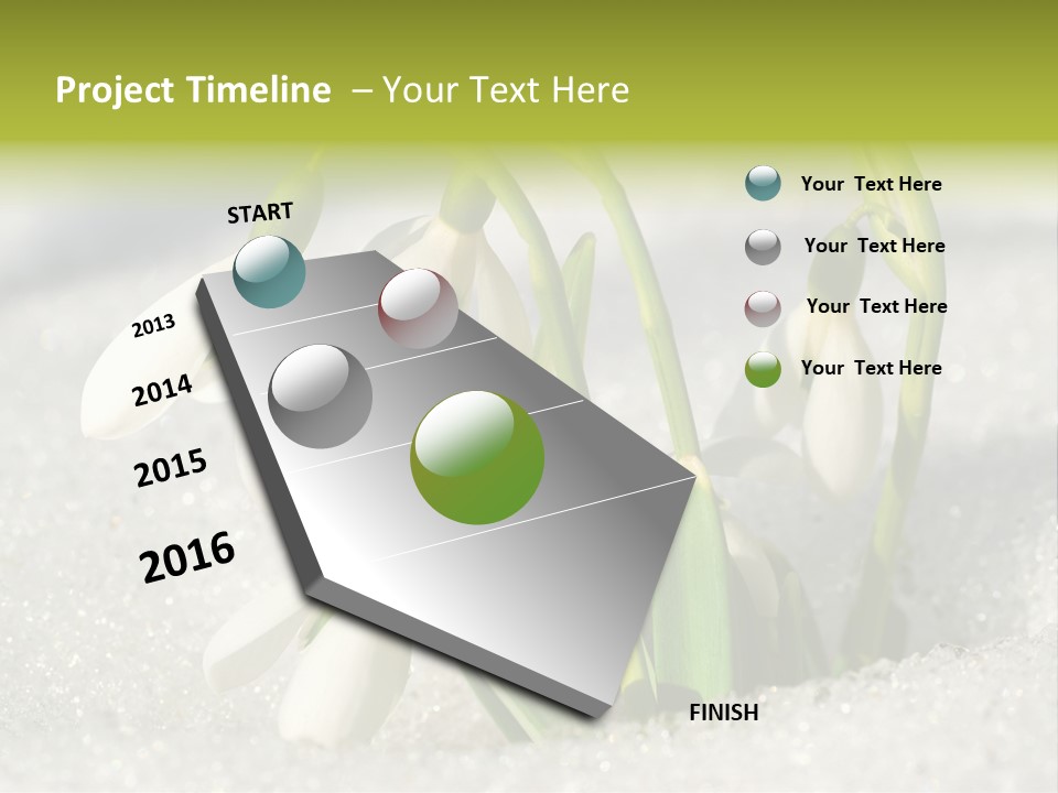 A Group Of Snowdrops In The Snow On A Sunny Day PowerPoint Template