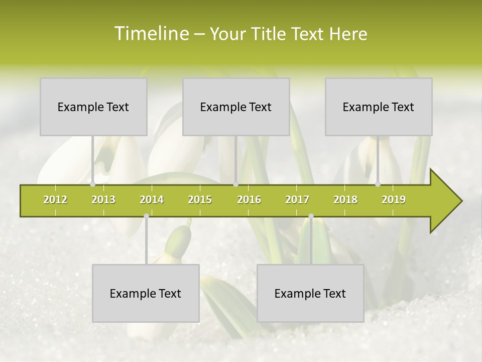 A Group Of Snowdrops In The Snow On A Sunny Day PowerPoint Template