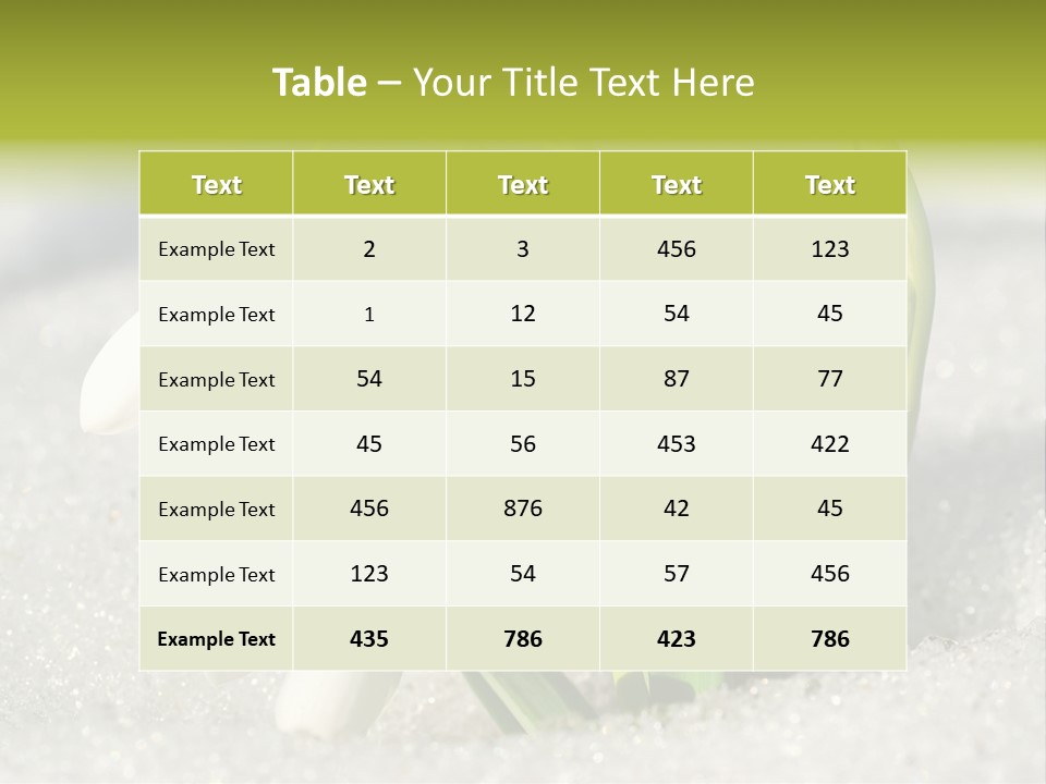 A Group Of Snowdrops In The Snow On A Sunny Day PowerPoint Template