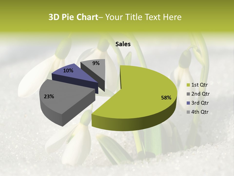 A Group Of Snowdrops In The Snow On A Sunny Day PowerPoint Template
