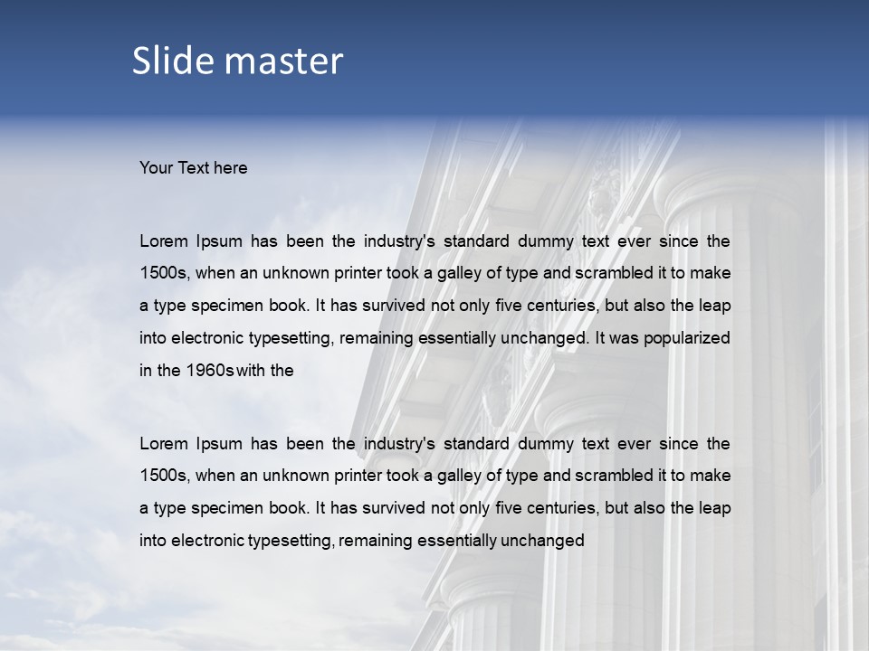 Legal Building Grecoroman Column Symbol PowerPoint Template