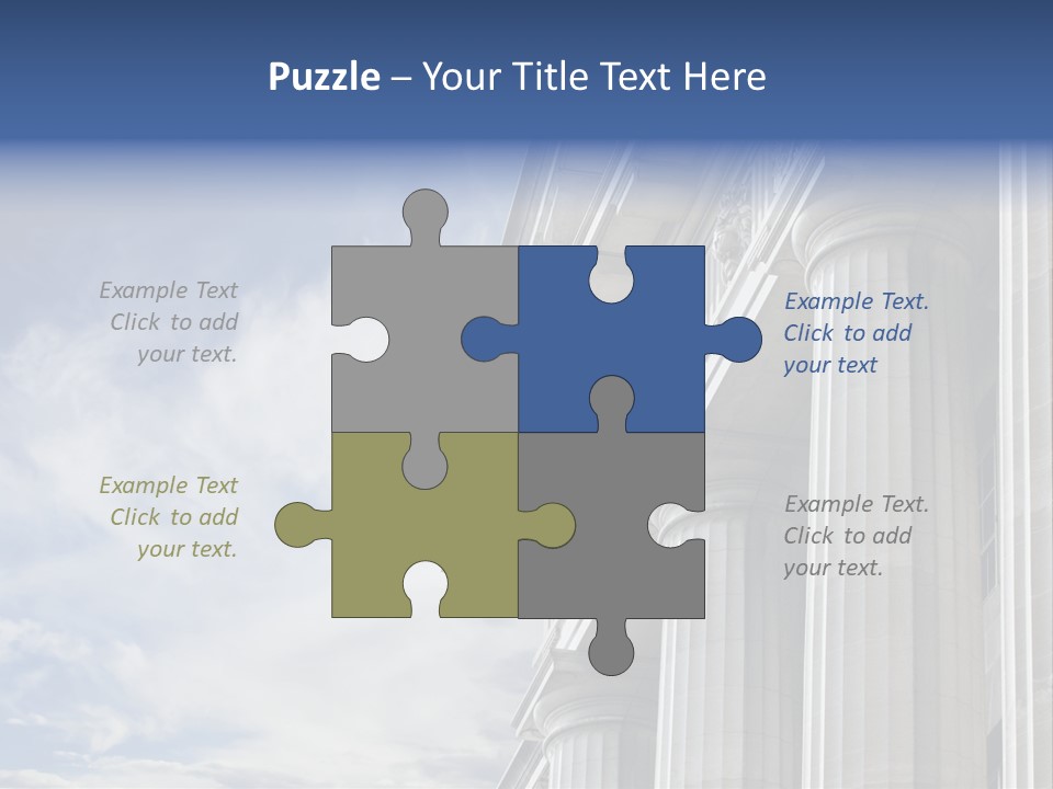 Legal Building Grecoroman Column Symbol PowerPoint Template