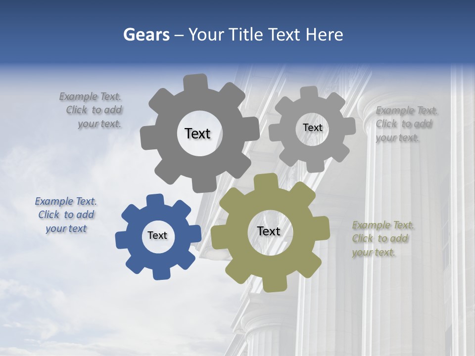 Legal Building Grecoroman Column Symbol PowerPoint Template