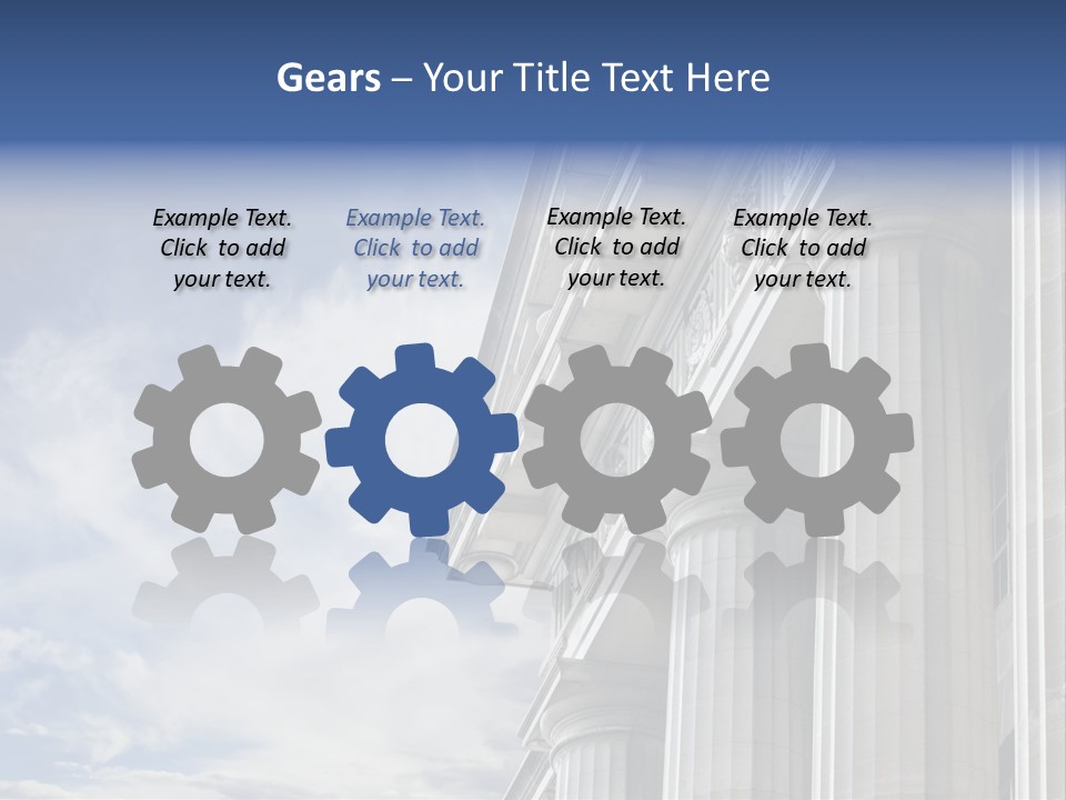 Legal Building Grecoroman Column Symbol PowerPoint Template