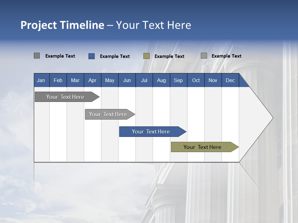 Legal Building Grecoroman Column Symbol PowerPoint Template