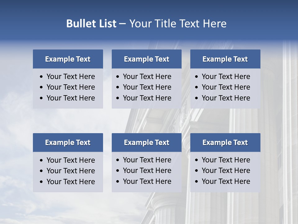 Legal Building Grecoroman Column Symbol PowerPoint Template
