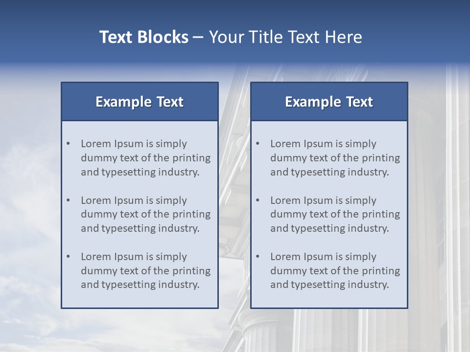 Legal Building Grecoroman Column Symbol PowerPoint Template