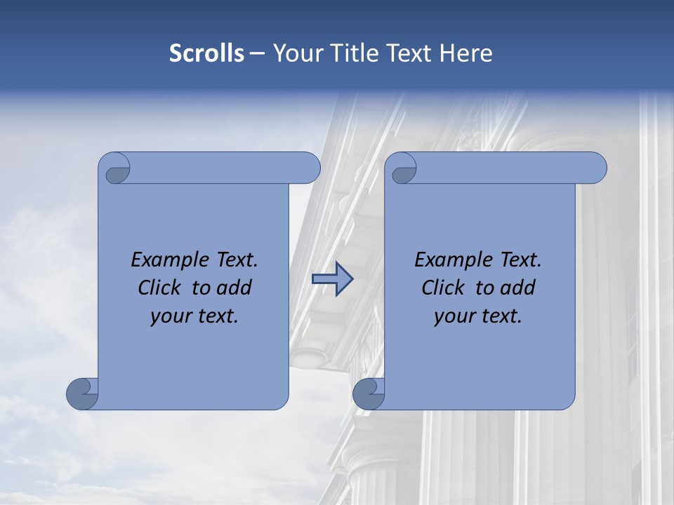Legal Building Grecoroman Column Symbol PowerPoint Template