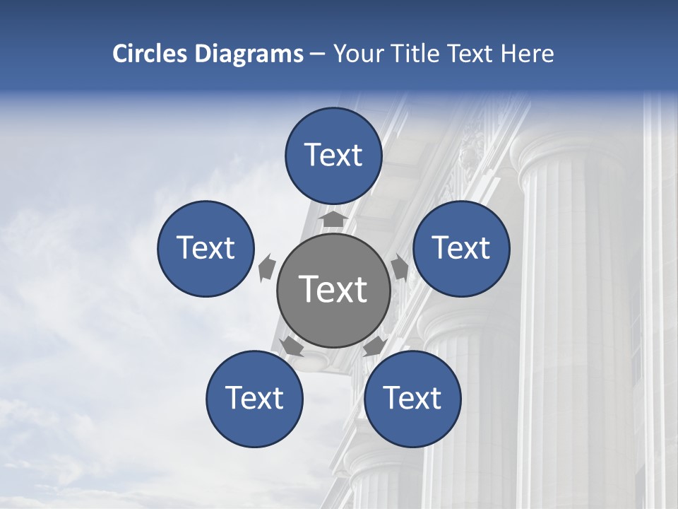 Legal Building Grecoroman Column Symbol PowerPoint Template