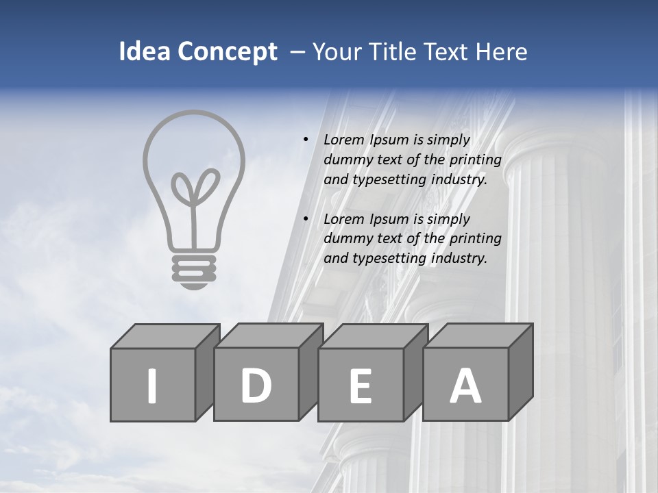 Legal Building Grecoroman Column Symbol PowerPoint Template