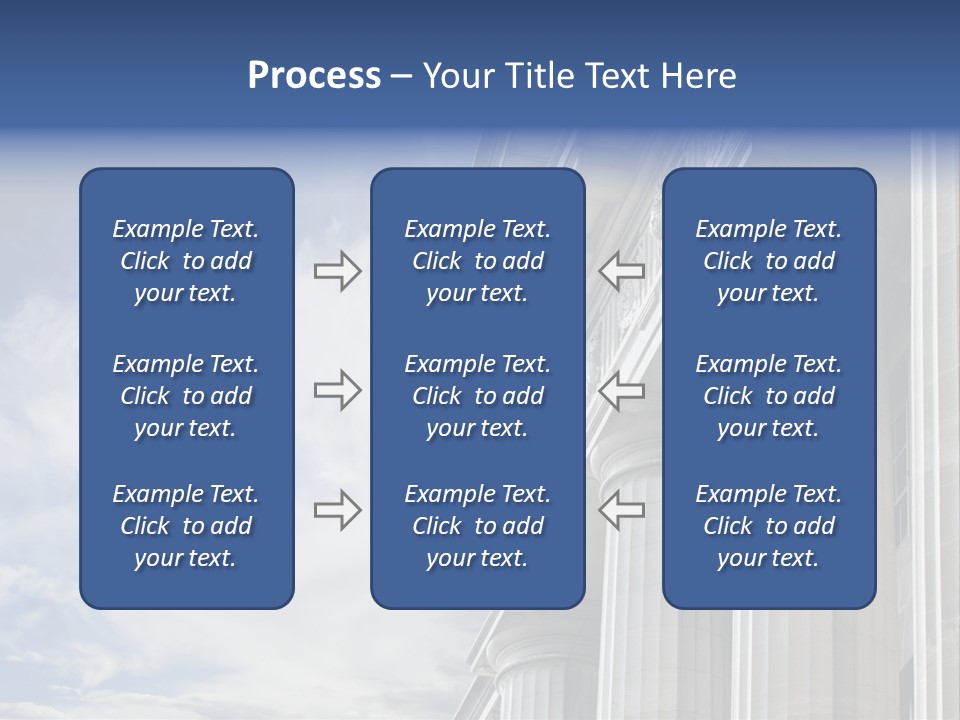 Legal Building Grecoroman Column Symbol PowerPoint Template