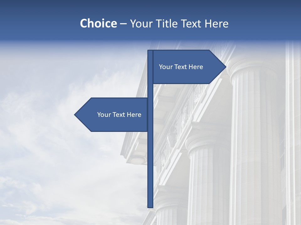 Legal Building Grecoroman Column Symbol PowerPoint Template