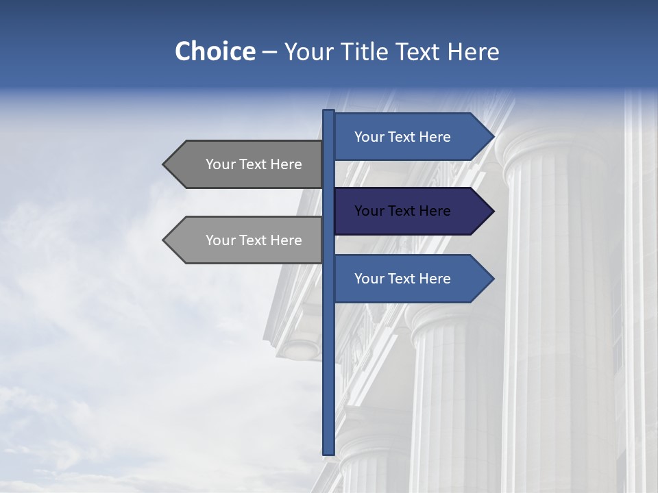 Legal Building Grecoroman Column Symbol PowerPoint Template