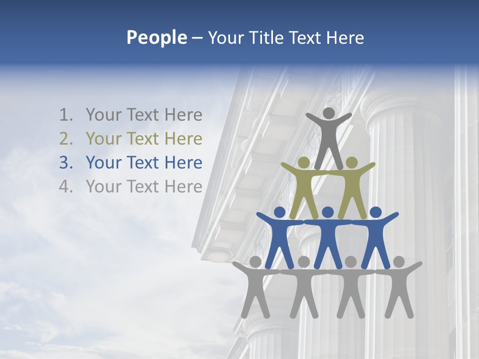 Legal Building Grecoroman Column Symbol PowerPoint Template