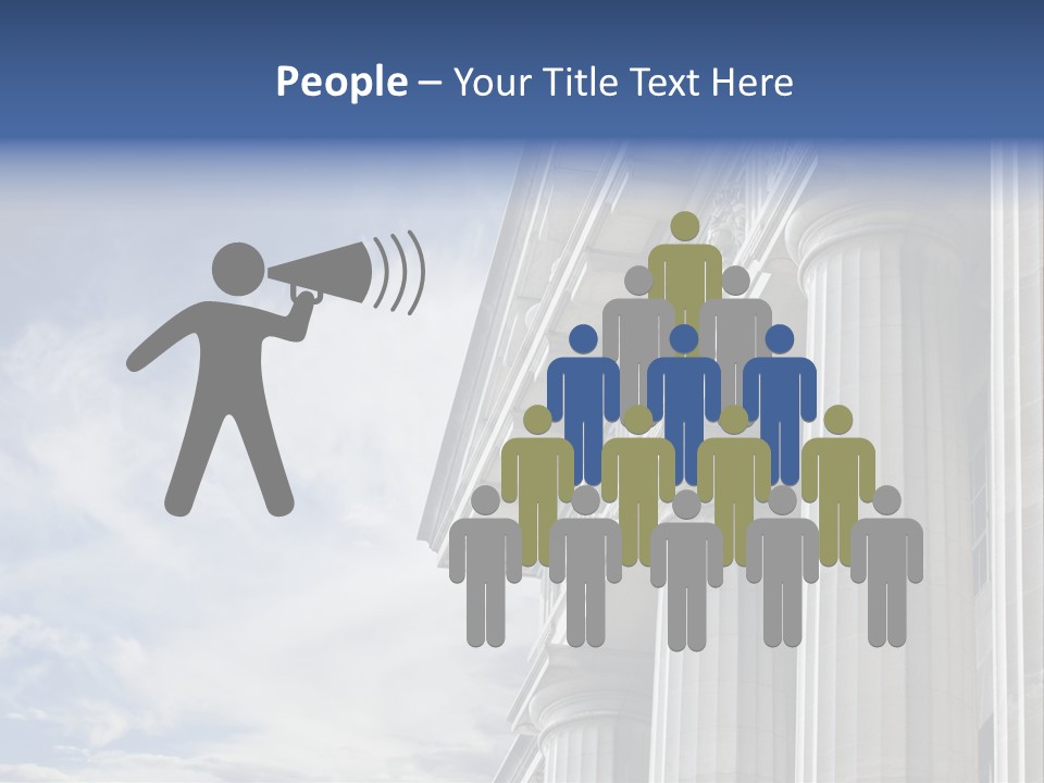 Legal Building Grecoroman Column Symbol PowerPoint Template