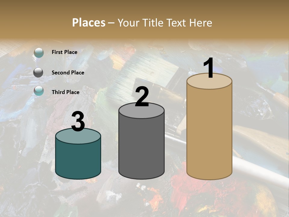 A Paintbrush And Some Paint Sitting On Top Of A Table PowerPoint Template