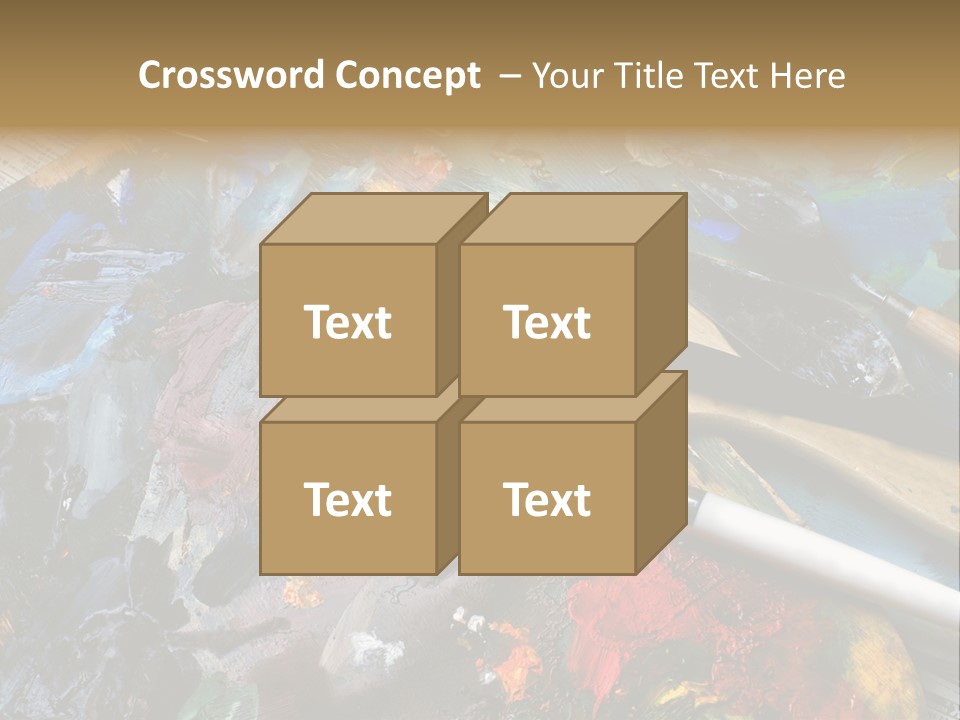 A Paintbrush And Some Paint Sitting On Top Of A Table PowerPoint Template