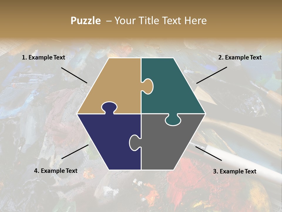 A Paintbrush And Some Paint Sitting On Top Of A Table PowerPoint Template