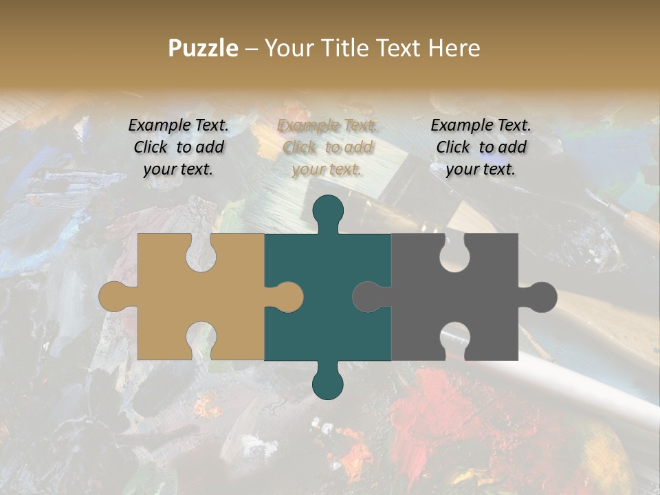 A Paintbrush And Some Paint Sitting On Top Of A Table PowerPoint Template