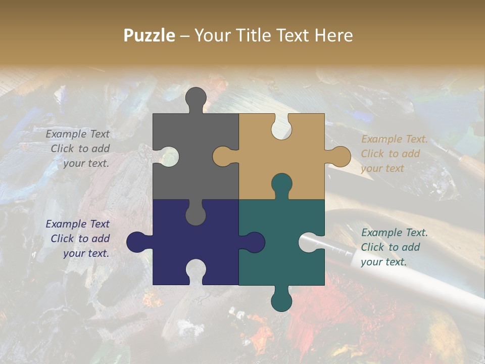 A Paintbrush And Some Paint Sitting On Top Of A Table PowerPoint Template