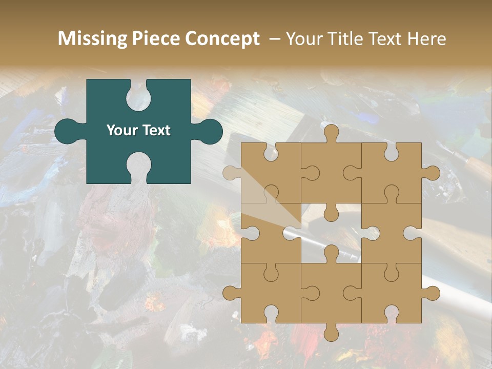 A Paintbrush And Some Paint Sitting On Top Of A Table PowerPoint Template