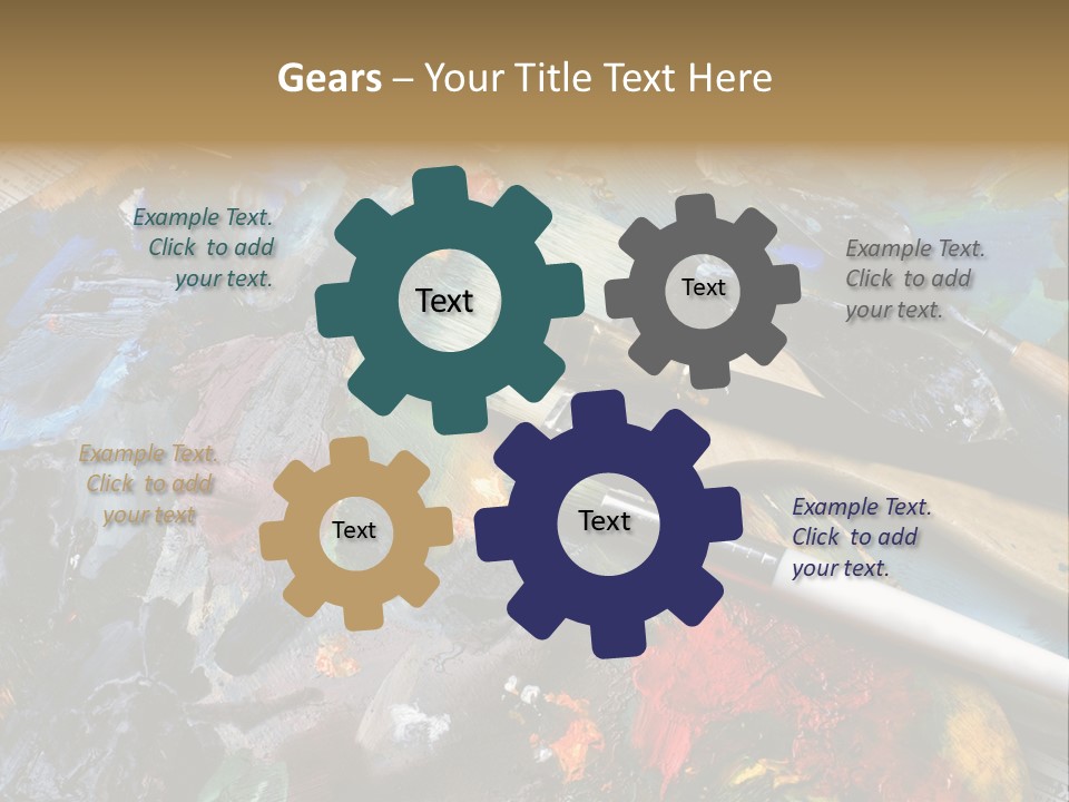 A Paintbrush And Some Paint Sitting On Top Of A Table PowerPoint Template