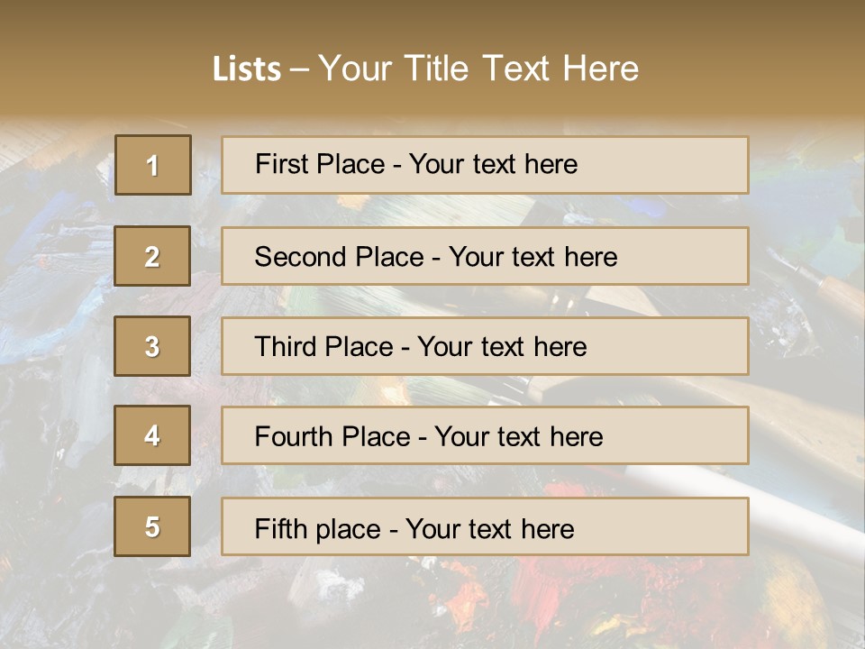 A Paintbrush And Some Paint Sitting On Top Of A Table PowerPoint Template