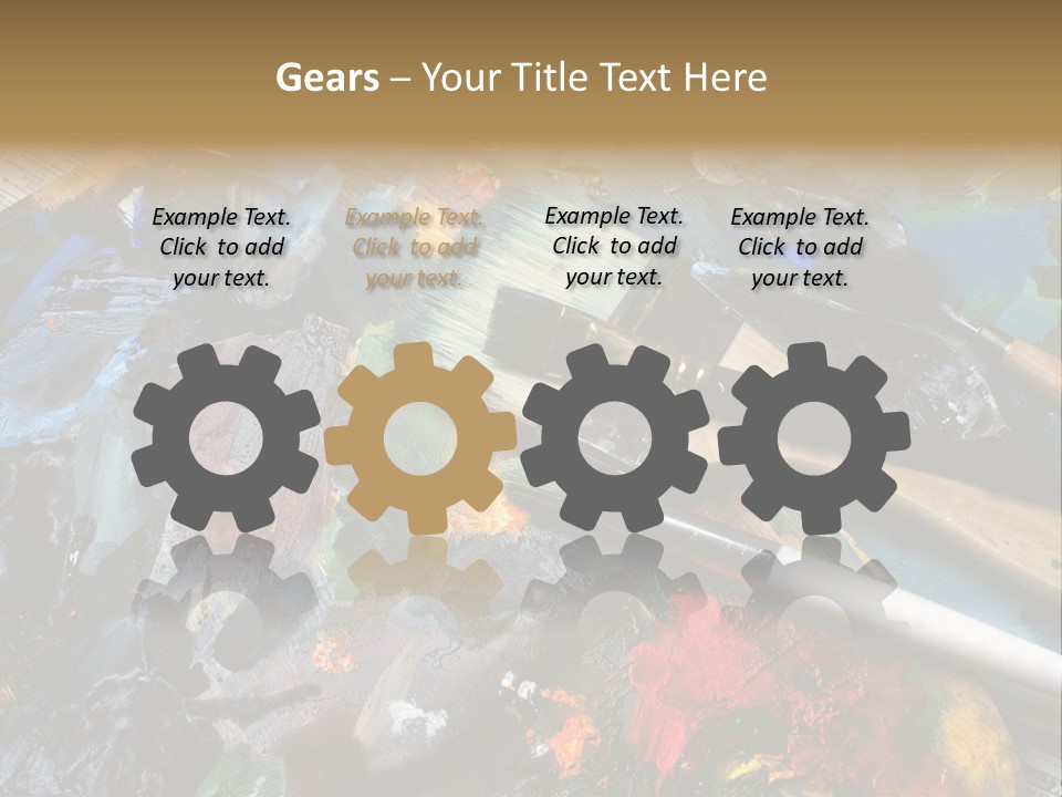 A Paintbrush And Some Paint Sitting On Top Of A Table PowerPoint Template