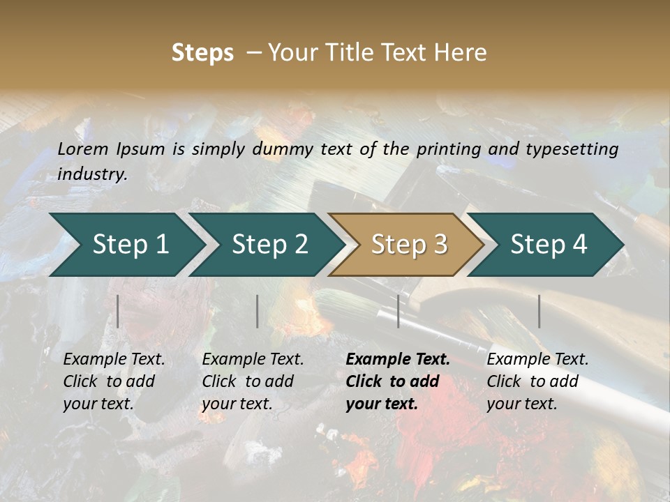 A Paintbrush And Some Paint Sitting On Top Of A Table PowerPoint Template