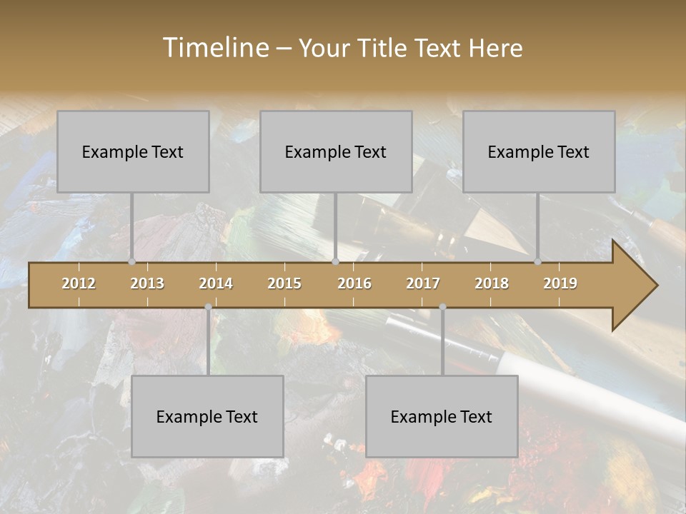 A Paintbrush And Some Paint Sitting On Top Of A Table PowerPoint Template