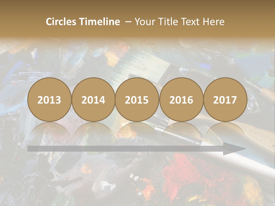 A Paintbrush And Some Paint Sitting On Top Of A Table PowerPoint Template