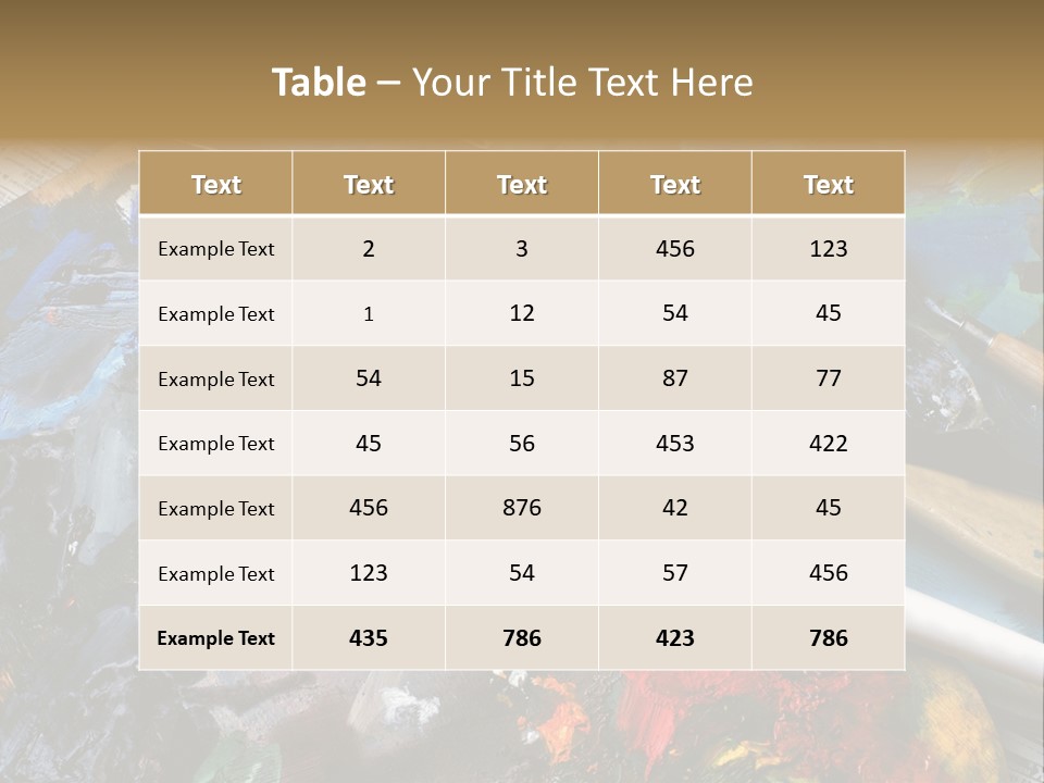 A Paintbrush And Some Paint Sitting On Top Of A Table PowerPoint Template