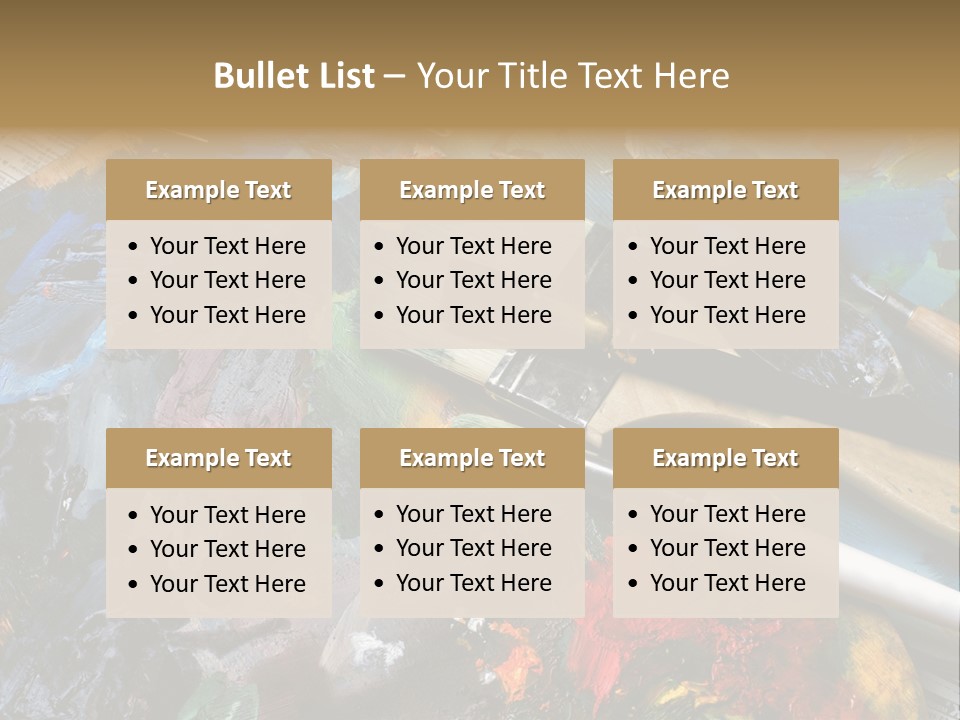 A Paintbrush And Some Paint Sitting On Top Of A Table PowerPoint Template