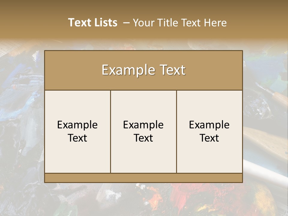 A Paintbrush And Some Paint Sitting On Top Of A Table PowerPoint Template