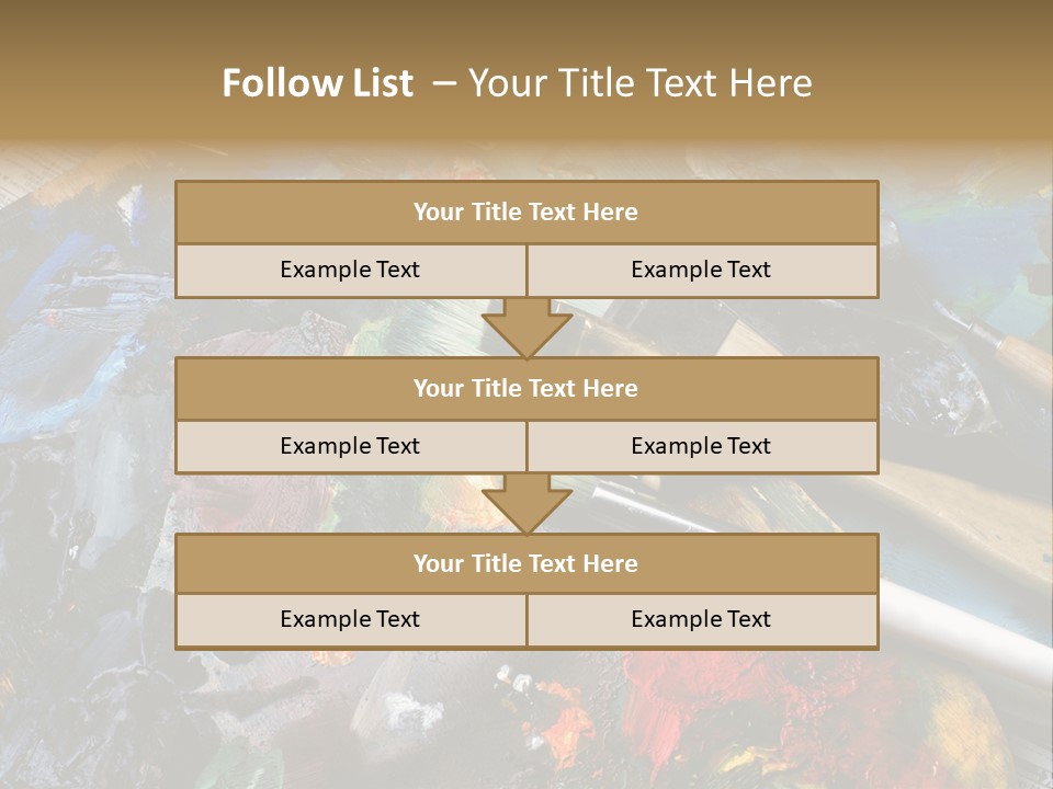 A Paintbrush And Some Paint Sitting On Top Of A Table PowerPoint Template