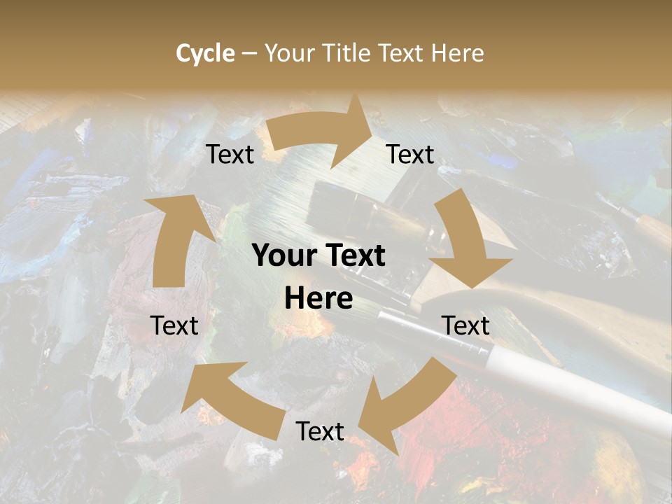 A Paintbrush And Some Paint Sitting On Top Of A Table PowerPoint Template