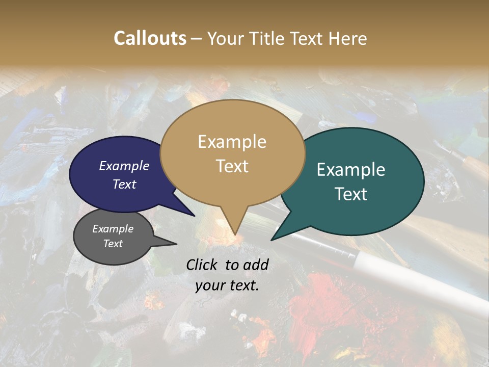 A Paintbrush And Some Paint Sitting On Top Of A Table PowerPoint Template