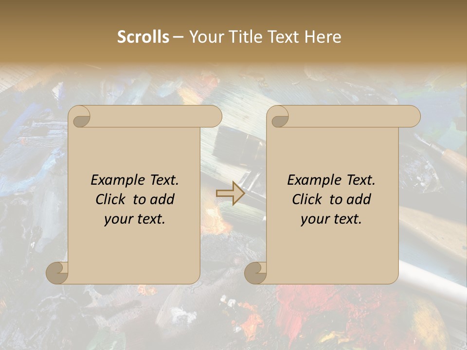 A Paintbrush And Some Paint Sitting On Top Of A Table PowerPoint Template