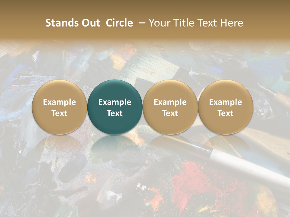 A Paintbrush And Some Paint Sitting On Top Of A Table PowerPoint Template