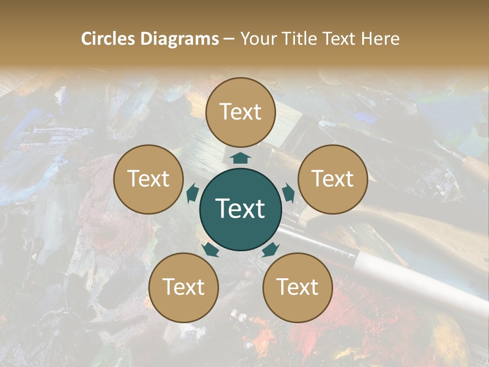 A Paintbrush And Some Paint Sitting On Top Of A Table PowerPoint Template