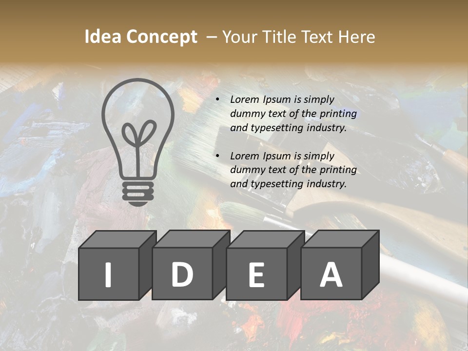 A Paintbrush And Some Paint Sitting On Top Of A Table PowerPoint Template