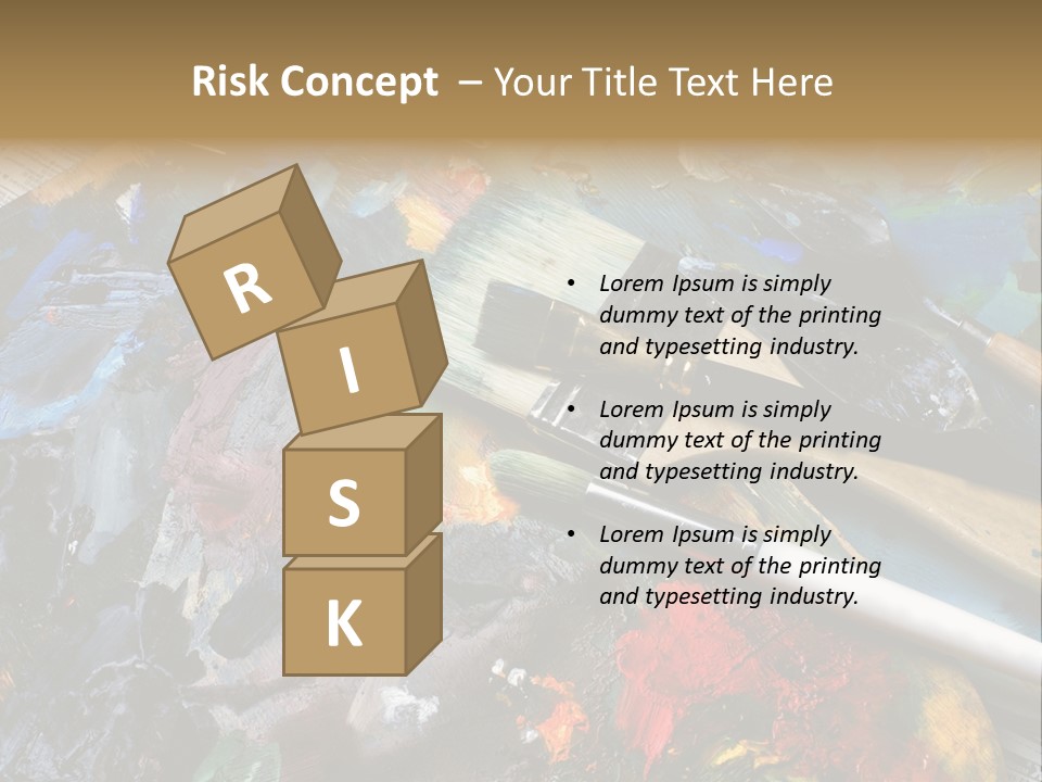 A Paintbrush And Some Paint Sitting On Top Of A Table PowerPoint Template