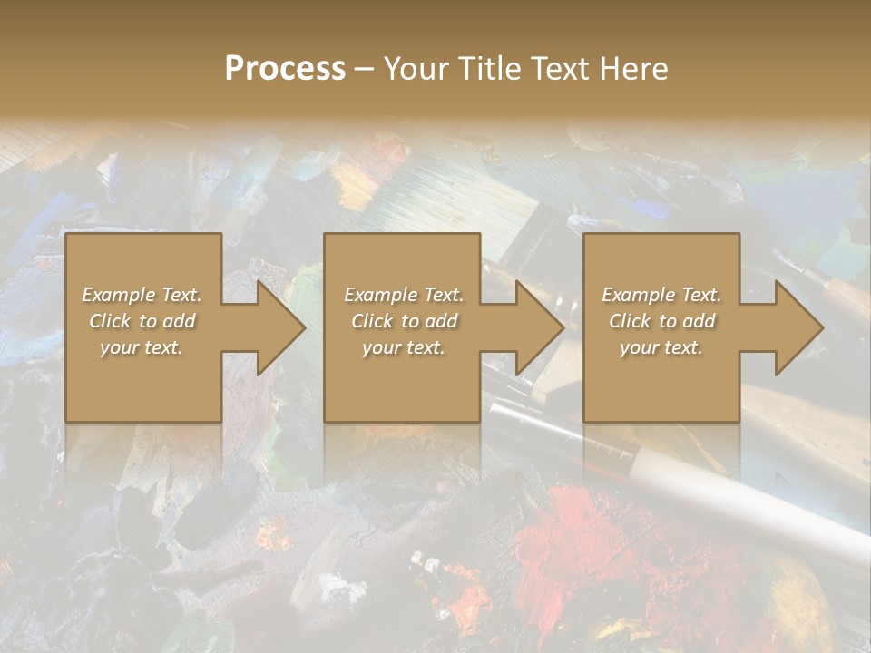 A Paintbrush And Some Paint Sitting On Top Of A Table PowerPoint Template