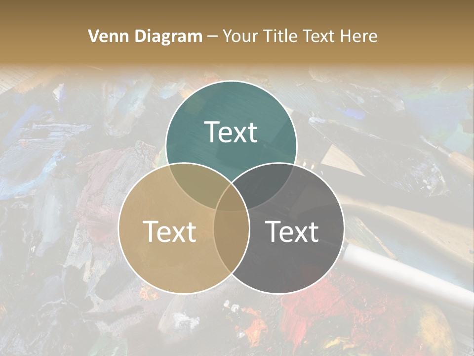 A Paintbrush And Some Paint Sitting On Top Of A Table PowerPoint Template