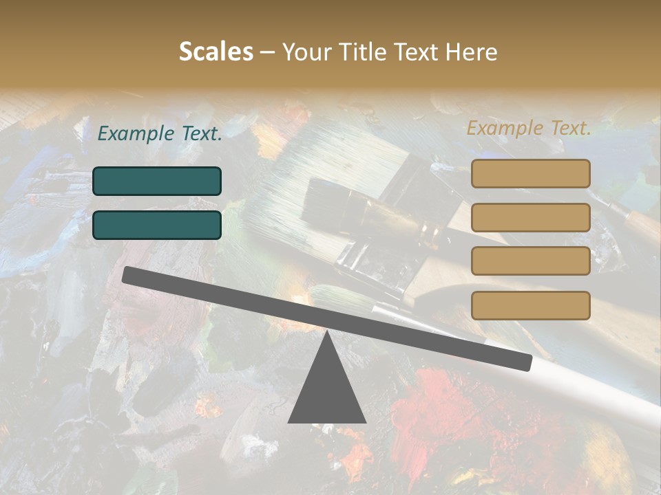 A Paintbrush And Some Paint Sitting On Top Of A Table PowerPoint Template