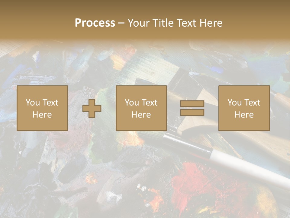 A Paintbrush And Some Paint Sitting On Top Of A Table PowerPoint Template