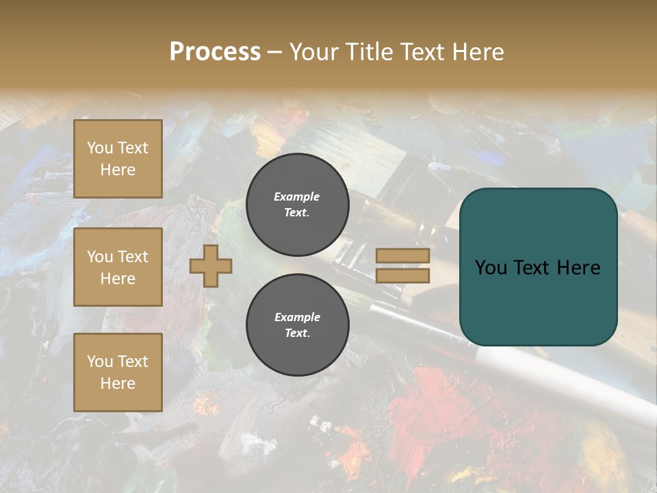 A Paintbrush And Some Paint Sitting On Top Of A Table PowerPoint Template