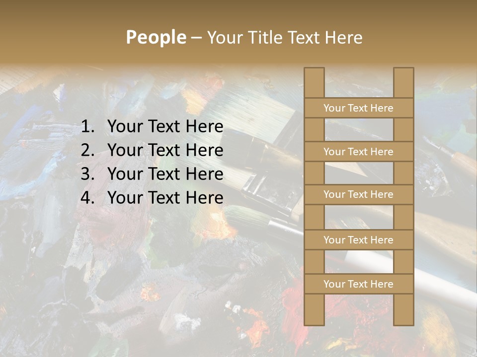 A Paintbrush And Some Paint Sitting On Top Of A Table PowerPoint Template