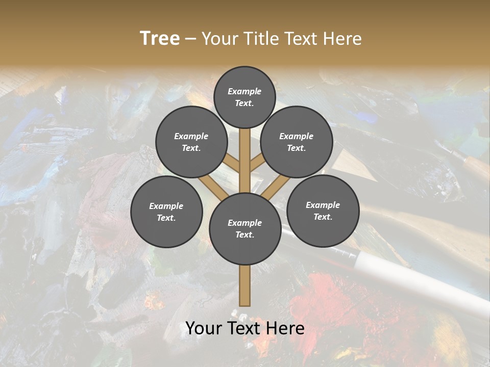 A Paintbrush And Some Paint Sitting On Top Of A Table PowerPoint Template